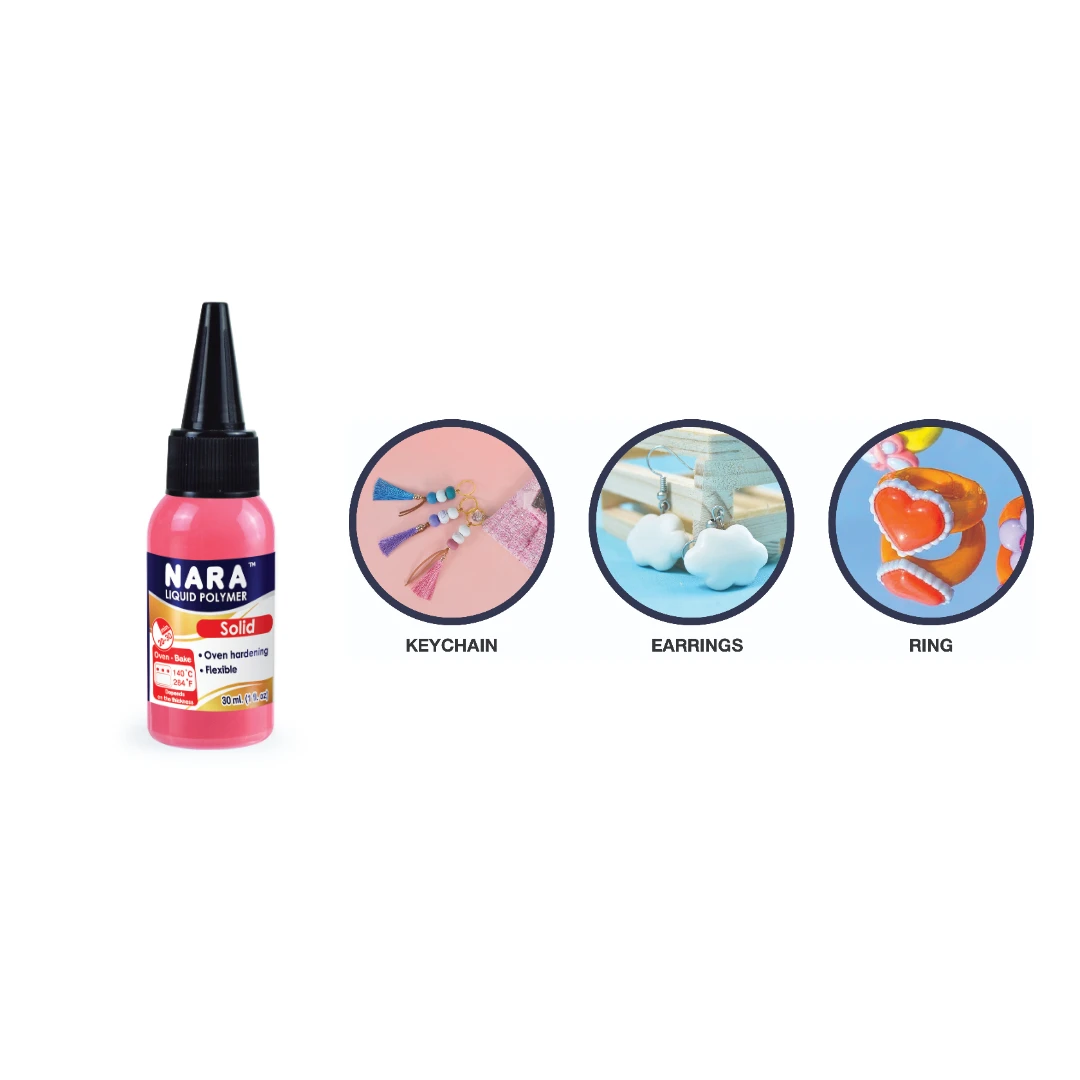 30ML Liquid Polymer NARA Safe Non-Toxic Coating for Polymer Clay Crafting and Drawing DIY Style Red Color Resin Bonding Clay