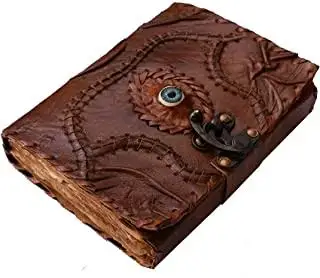 Vintage Hocus Pocus Book of Spells Genuine Leather Journal with vintage deckle edge hand made paper for Gifts sketch book