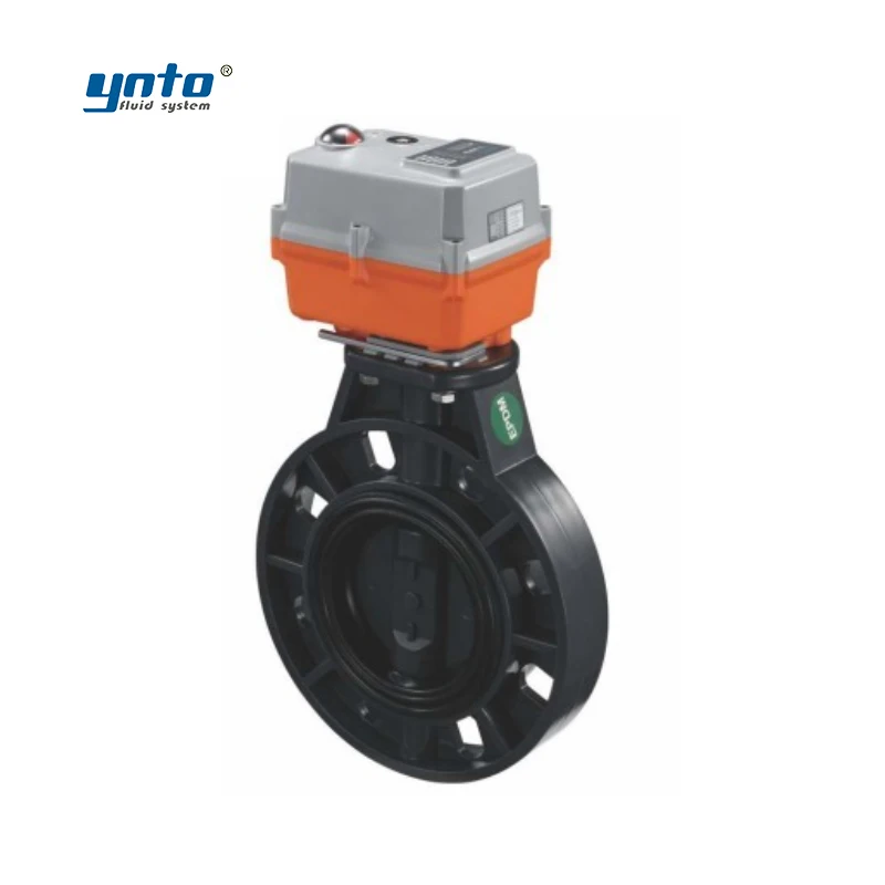 YNTO 24V 12V 220V 230V on/off Butterfly valve DC AC stainless steel UPVC valve
