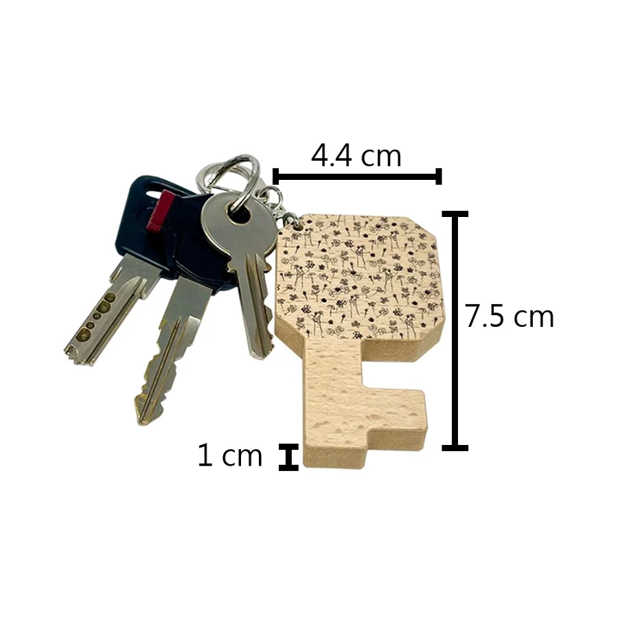 Key Ring 75*44mm Irregular Solid Wood Phone Holder wood keychain blank wood blank keychain custom