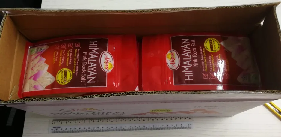 Akasa himalayan pink rock salt 500g  Odourless Crystalline medium pink wholesale himalayan salt