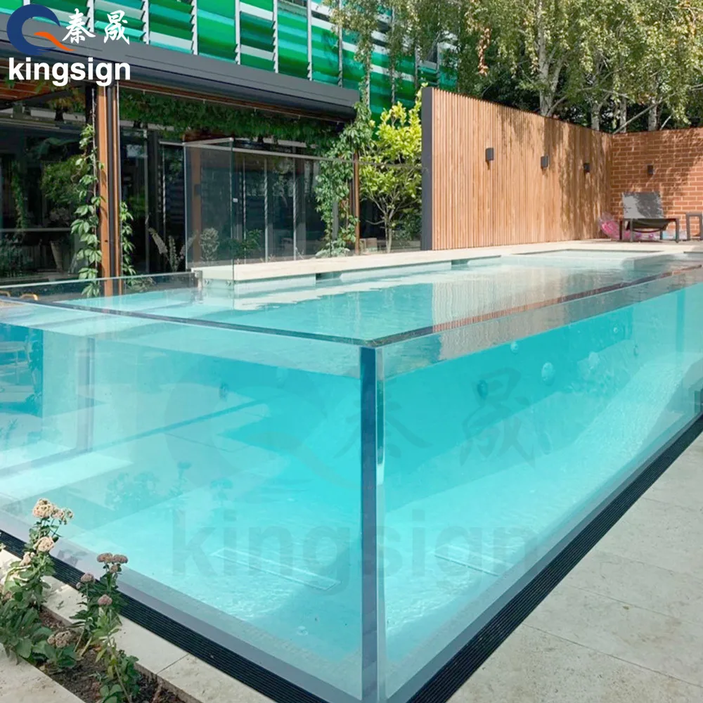 Kingsign competitive price & professional engineer service clear acrylic glass swimming pool plexiglass