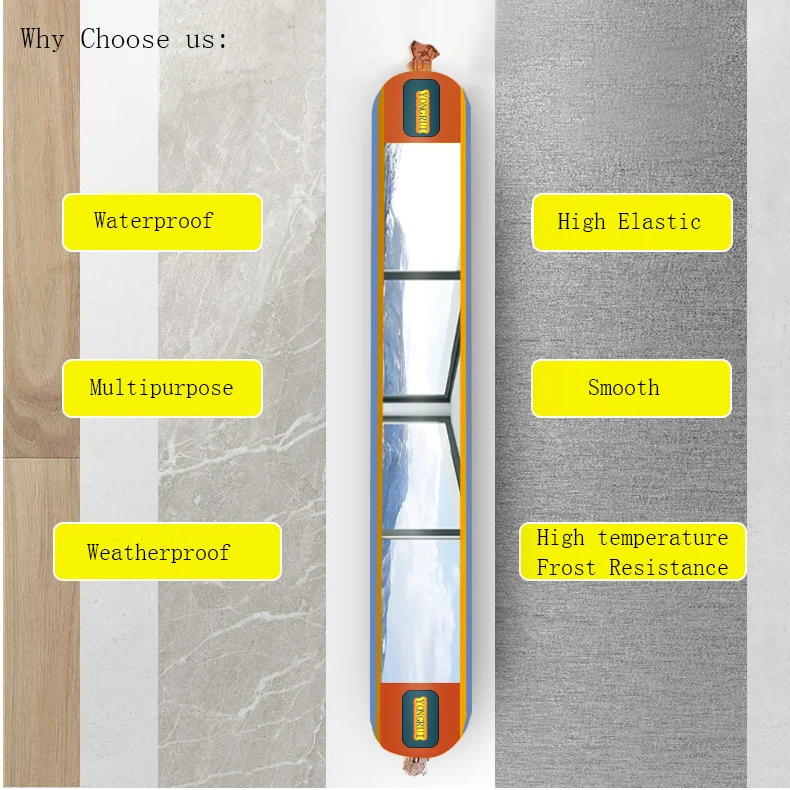 YONGRUI Neutral Silicone Curtain Wall Structural Glass construction adhesive Sealant for Kitchen Tile Bonding
