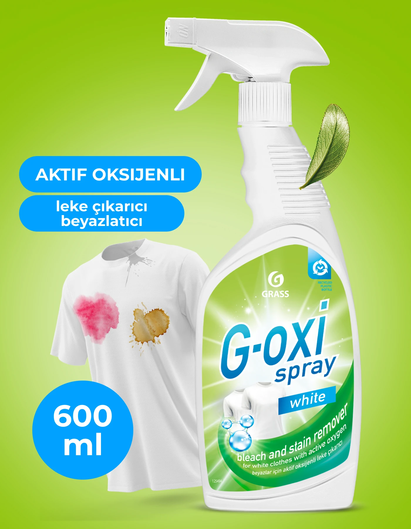 Пятновыводитель и отбеливатель для белых тканей G-OXI спрей