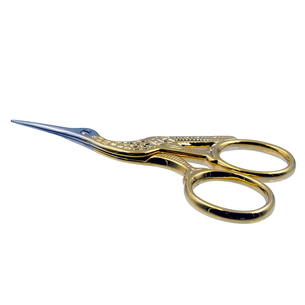 Half Gold Handle Embroidery Scissor Big Crane Scissor Handmade German Stainless Steel Small Scissors