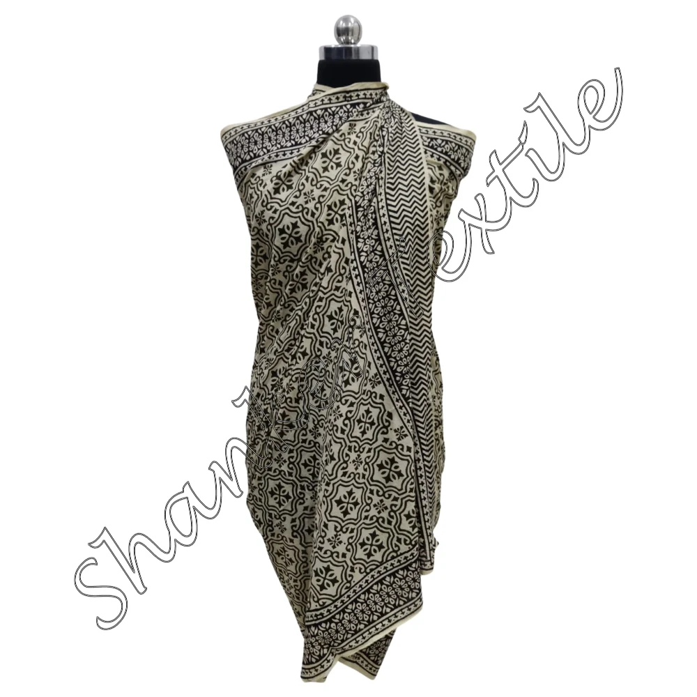 Indian Hand Block Print Lightweight Cotton Bikini Cover Up Sarong For Women Gift For Her Beach Wrap Sarong Scarf Indian Designer