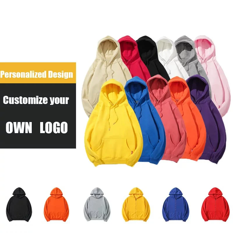 OEM  Men Hoodie Set Sweatshirt 100% Cotton Long Sleeve Printed Oversize Pullover Hoodies Heavy Gsm Free Sample