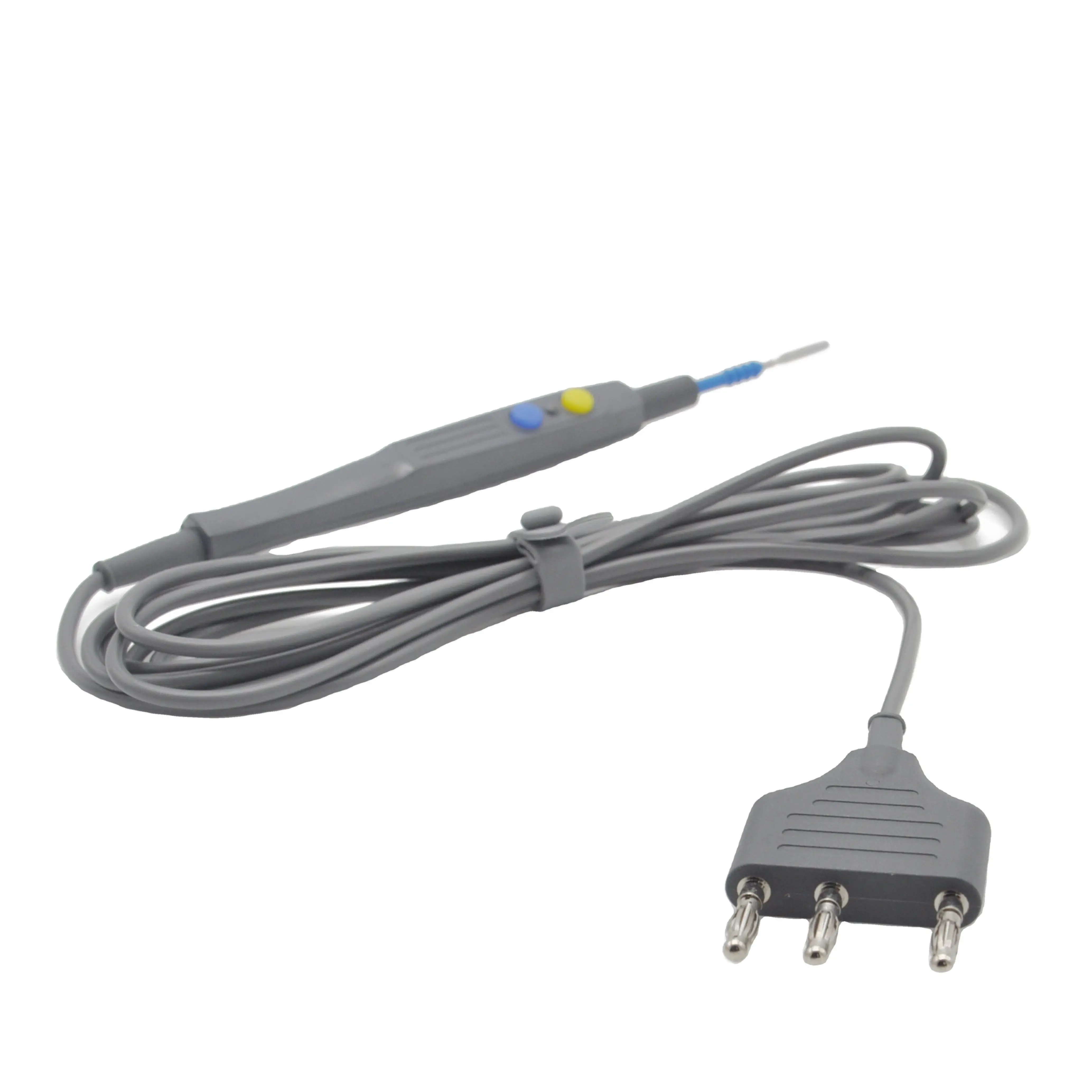 Disposable Push Button Electro surgical ESU Pencil Cautery Pen with Stainless Steel Blade with three pronged connector