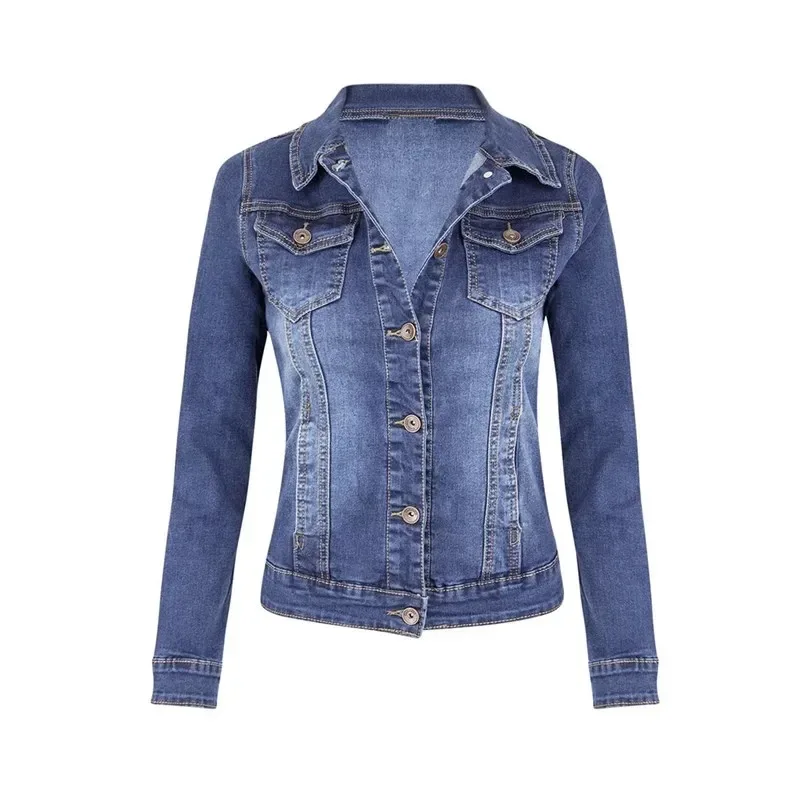 A Complete Set of Autumn Outfits with Niche Design Topstitched Denim Jacket, Preppy Style Pleated Skirt Suit