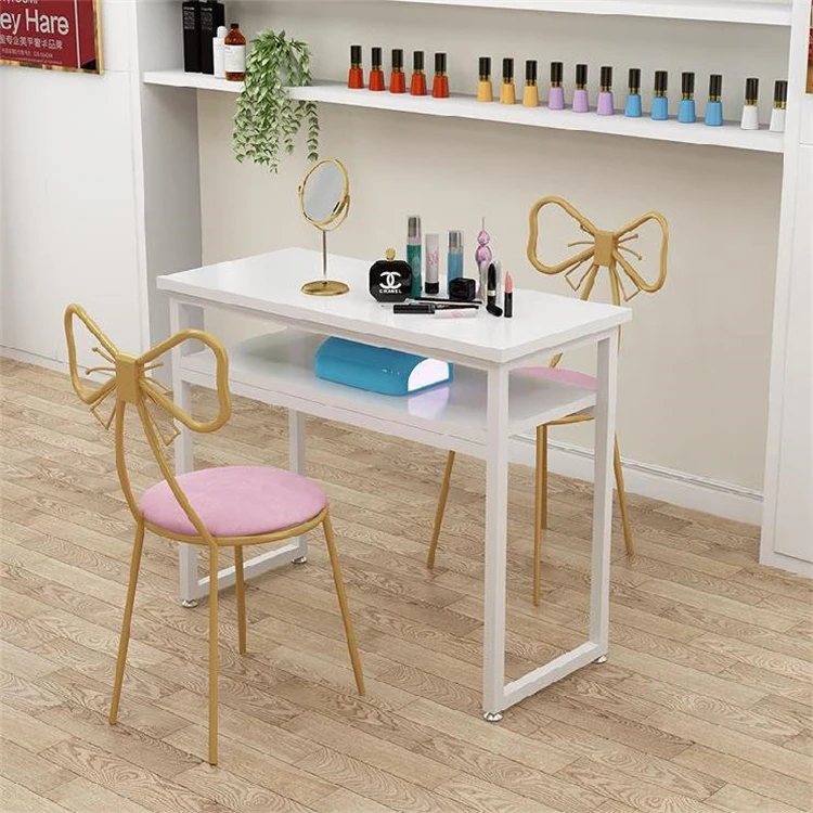 YQ FOREVER Economical Double Store Small Nail Table Simple Manicure Table and Chair Set Combination
