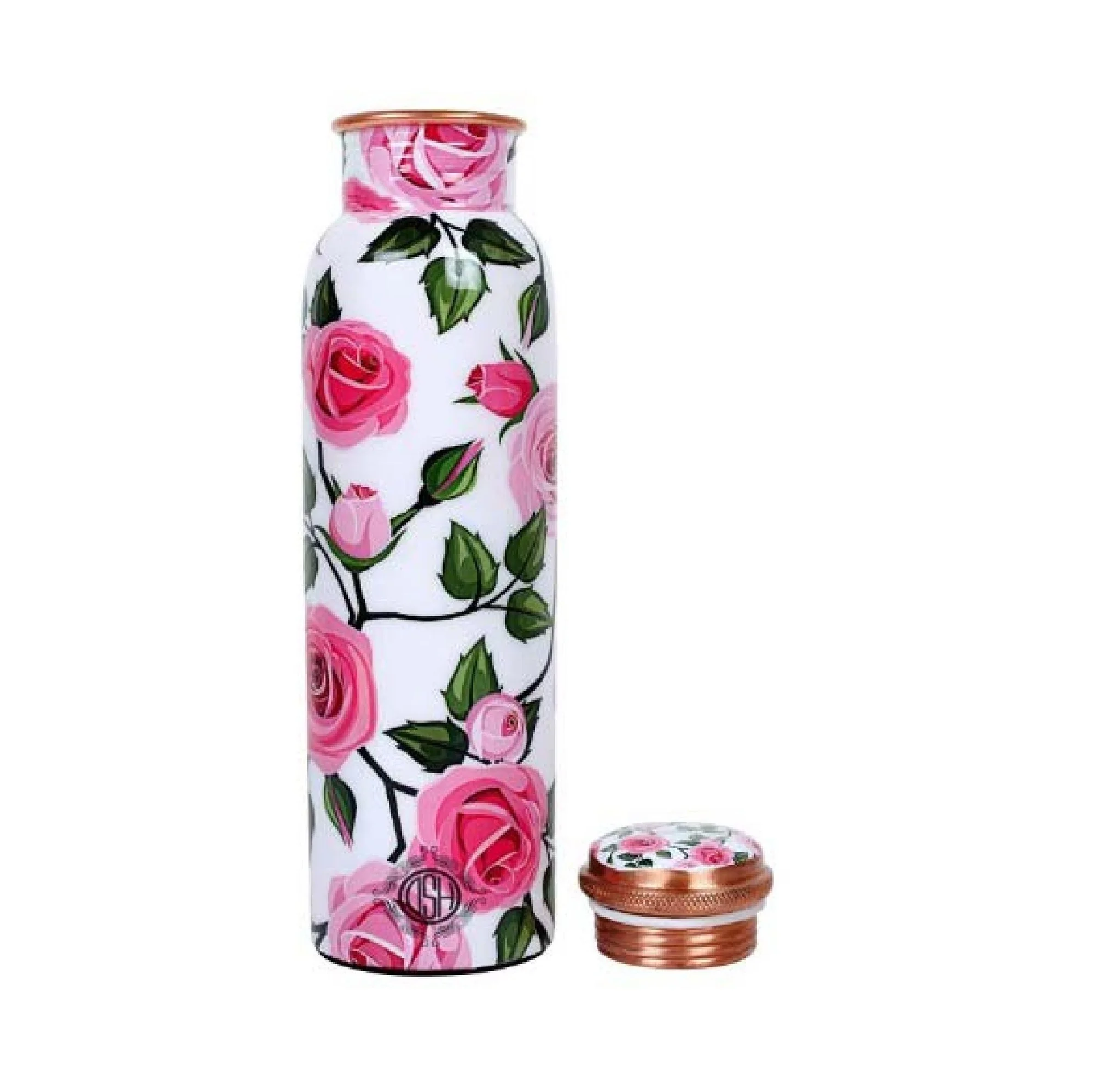 Customized Metal Water Bottle Modern Copper Ayurvedic Design Premium Sports Yoga Fitness Wedding Gift Lid Premium Drinkware