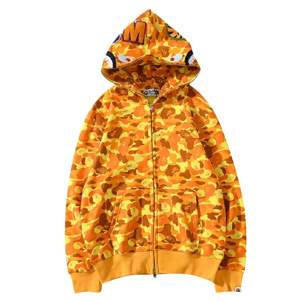 100% cotton unisex cut and sew hoodie jacket full face rhinestone puff print custom full zip up hoodie