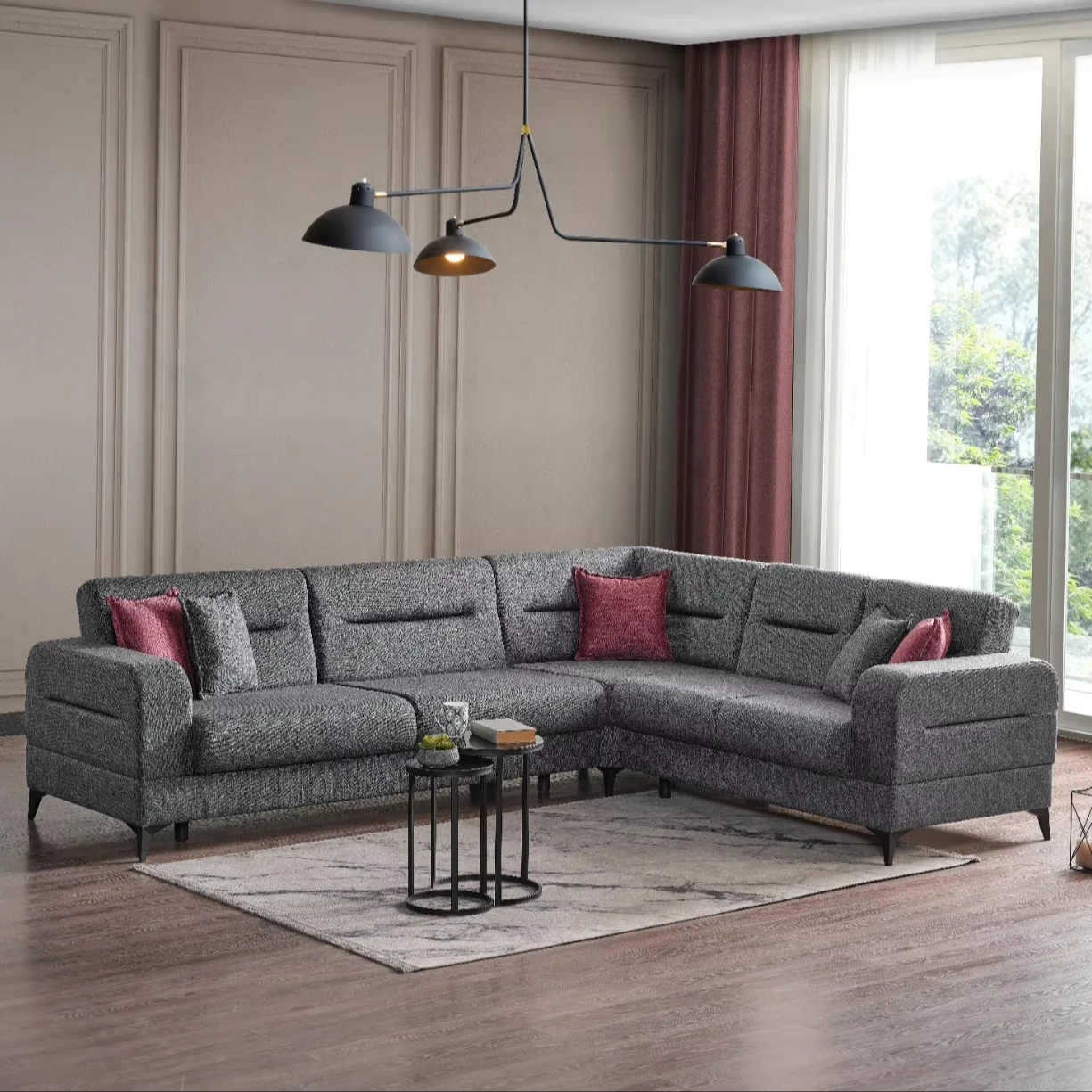 Modern Stylish Corner Sofa Set Comfortable Home Furniture with Elegant Hall Application for Living Room