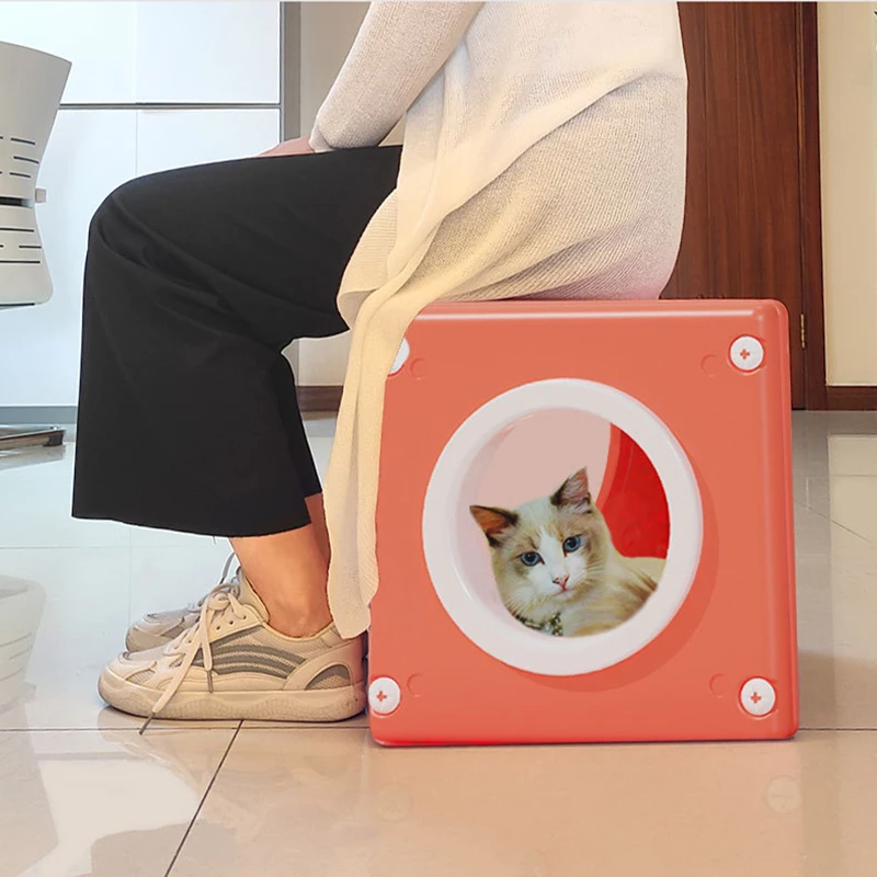 Outdoor spliceable plastic summer funny small waterproof kennel cat bed house pet bed with cat toys