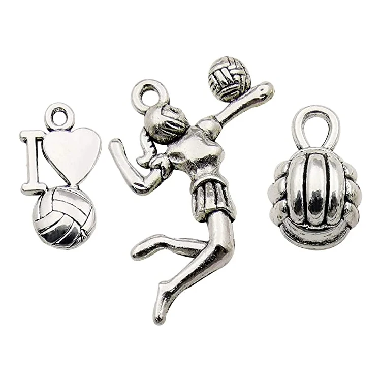 Custom 3D Stainless Steel Sports Necklace Diy Volleyball Bracelets Jewelry Accessories