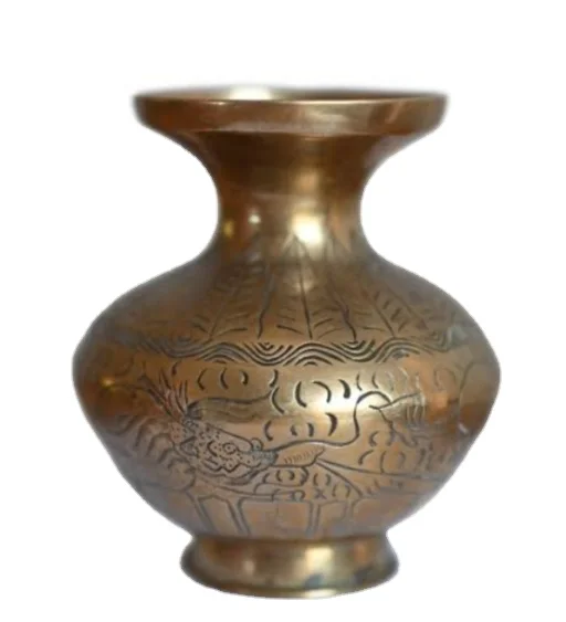 Manufacturer Of Brass Decorative Flower Pot High Quality Brass Antique Flower Vase Made India