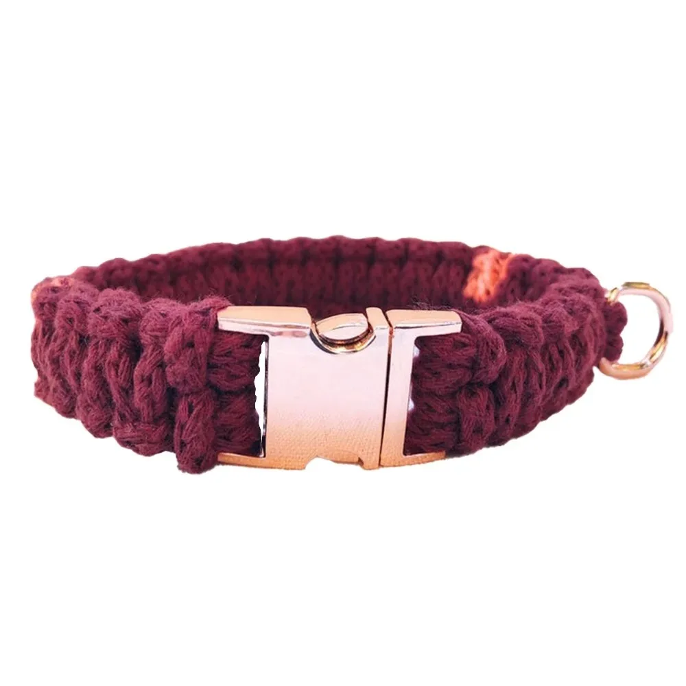 Handmade Colorful  Macrame Boho Collar for Pet Macrame Dog Collar Pet Accessories for Small Dogs