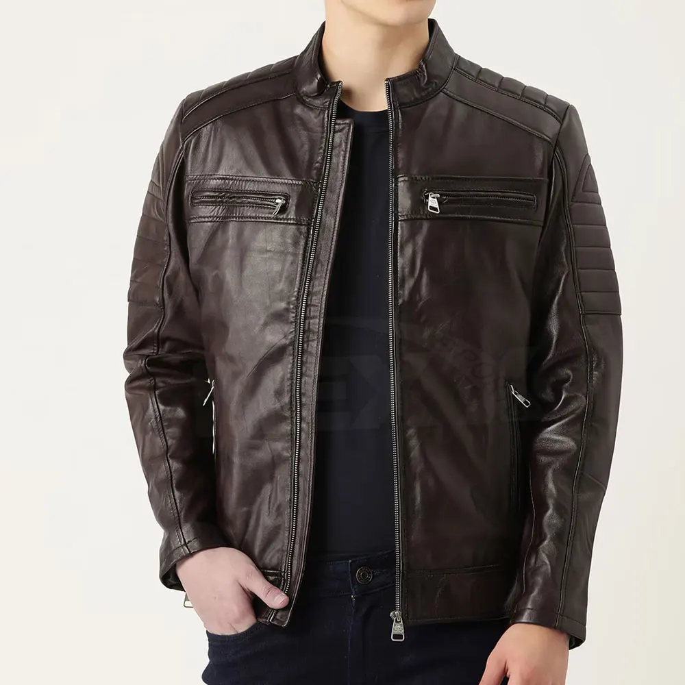 New Style Custom Made Leather Jacket Solid Color Leather Jacket Made In Pakistan Leather Jacket
