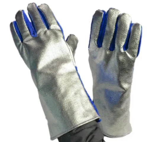 Cow Split Leather Aluminium Welder Gloves Industrial Safety Hand Gloves Heat Resistant