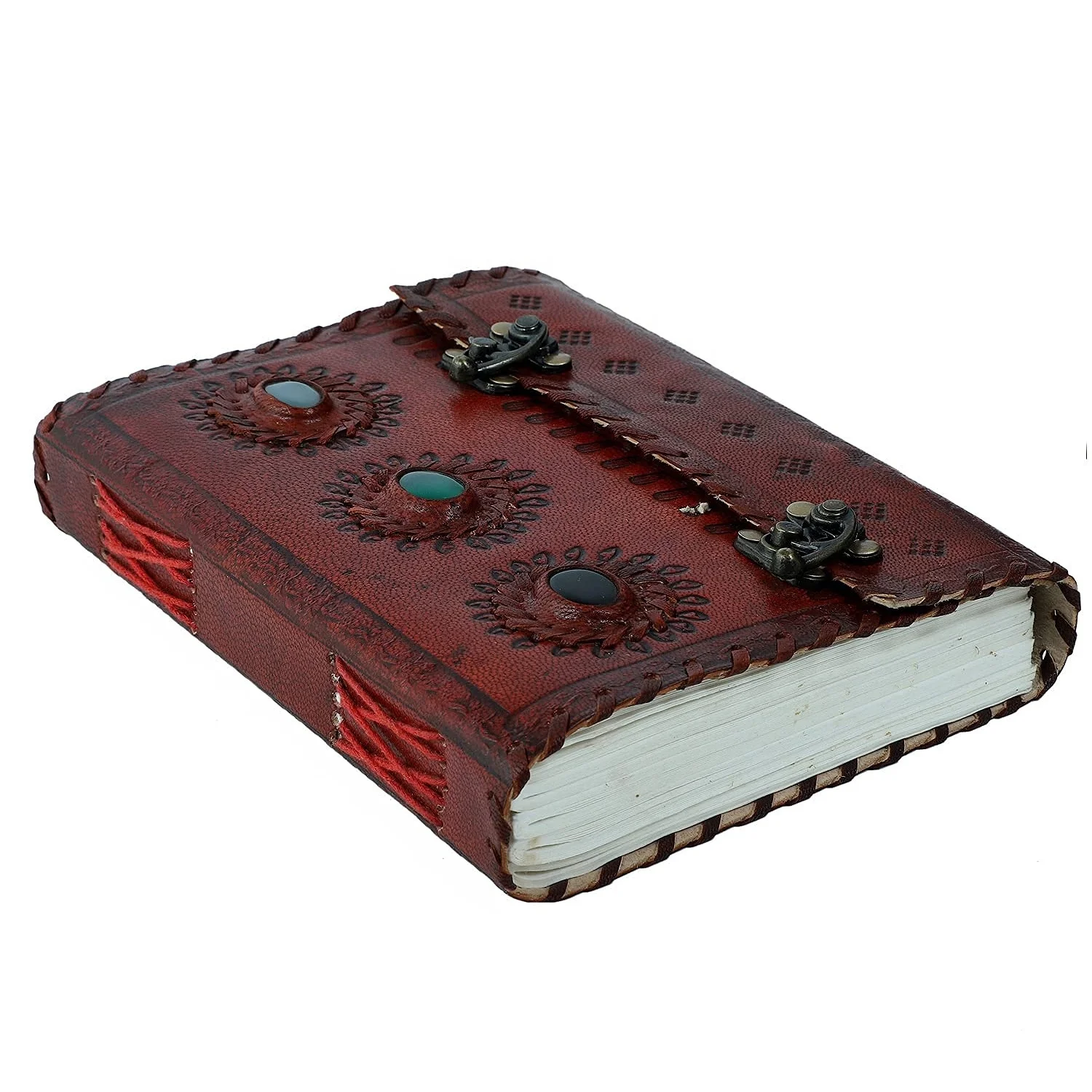 Stone Embossed Genuine Leather Bound Journal Diary Notebook Travel book with blank Unlined pages to write for Men Women Gift