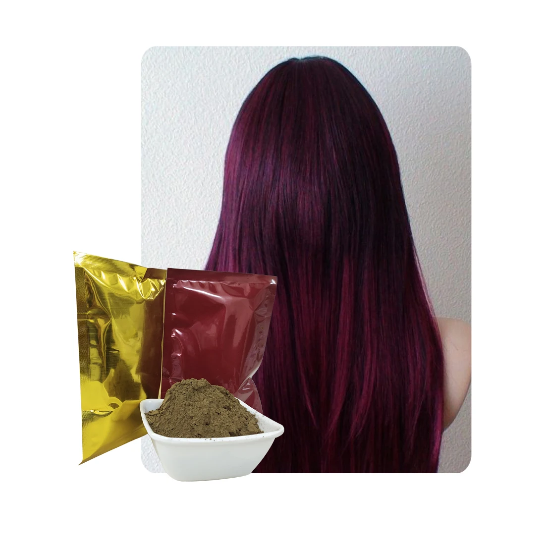 Best Indian Henna Powder Burgundy Hair Color Manufacturer OEM private label powder form hair care and styling
