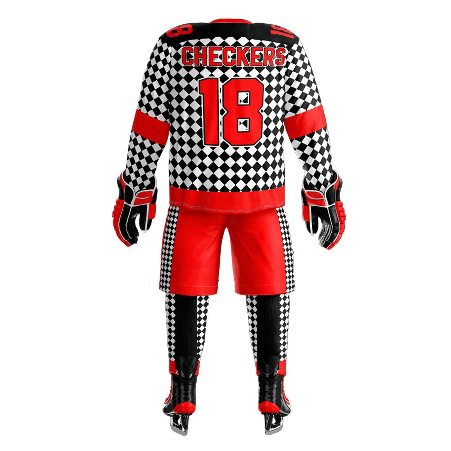100% Polyester Mesh Fabric Custom Made Hockey Uniform Set Full Sublimation Printing Ice Hockey Jersey Socks And Pants Shell