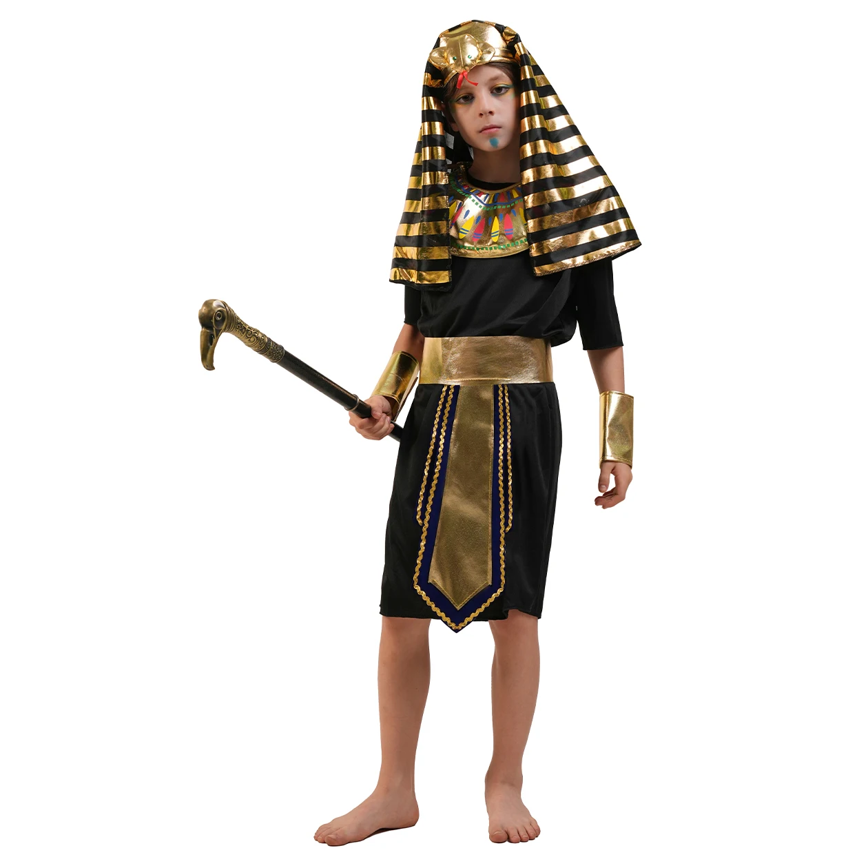 Halloween Cosplay Costume Children Masquerade Boys Egyptian Pharaoh Kings Prince Costume