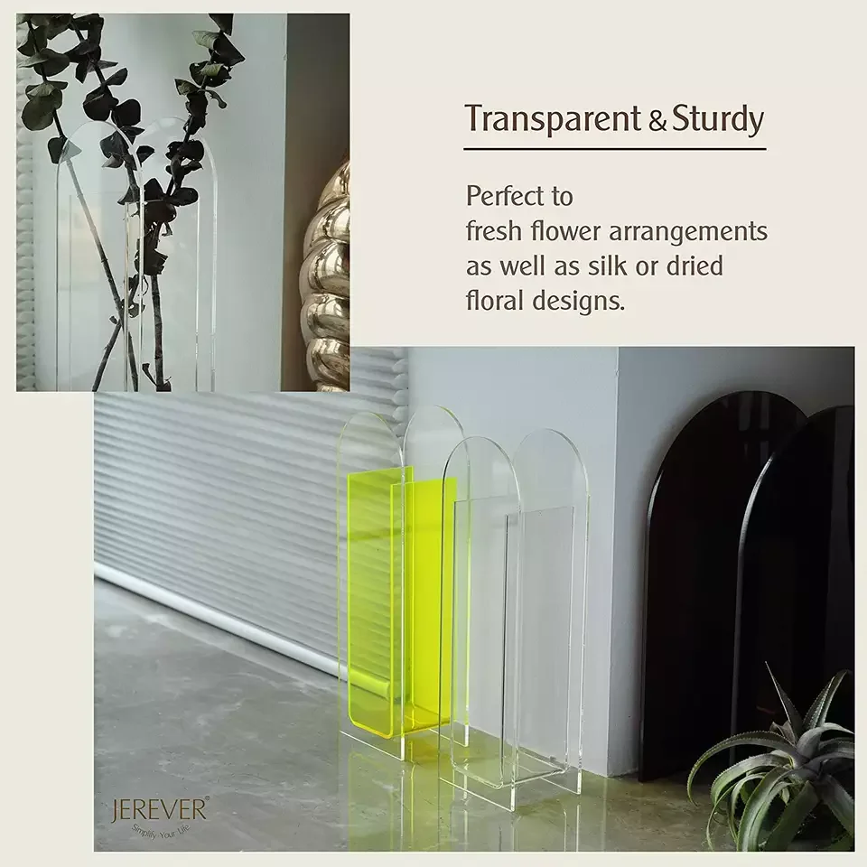 Acrylic Vase Wedding Centerpieces Home Decoration Arch Shape Vase Modern Design Artwork Support Decorative Flower Vase 20 Pieces