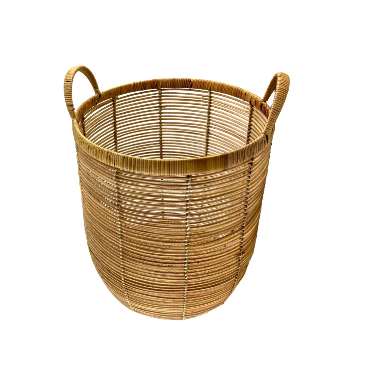 Best Seller Rattan Storage Basket with convenience handles Set 2 for home hotel usages From Vietnamese Supplier