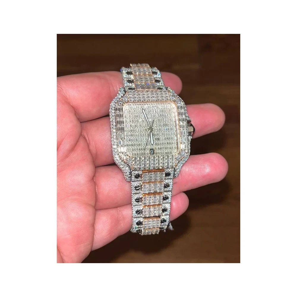 Premium Quality 33 Ct VVS1 Moissanite Diamond Hip-Hop Diamond Watch  For sell at Best Selling Price