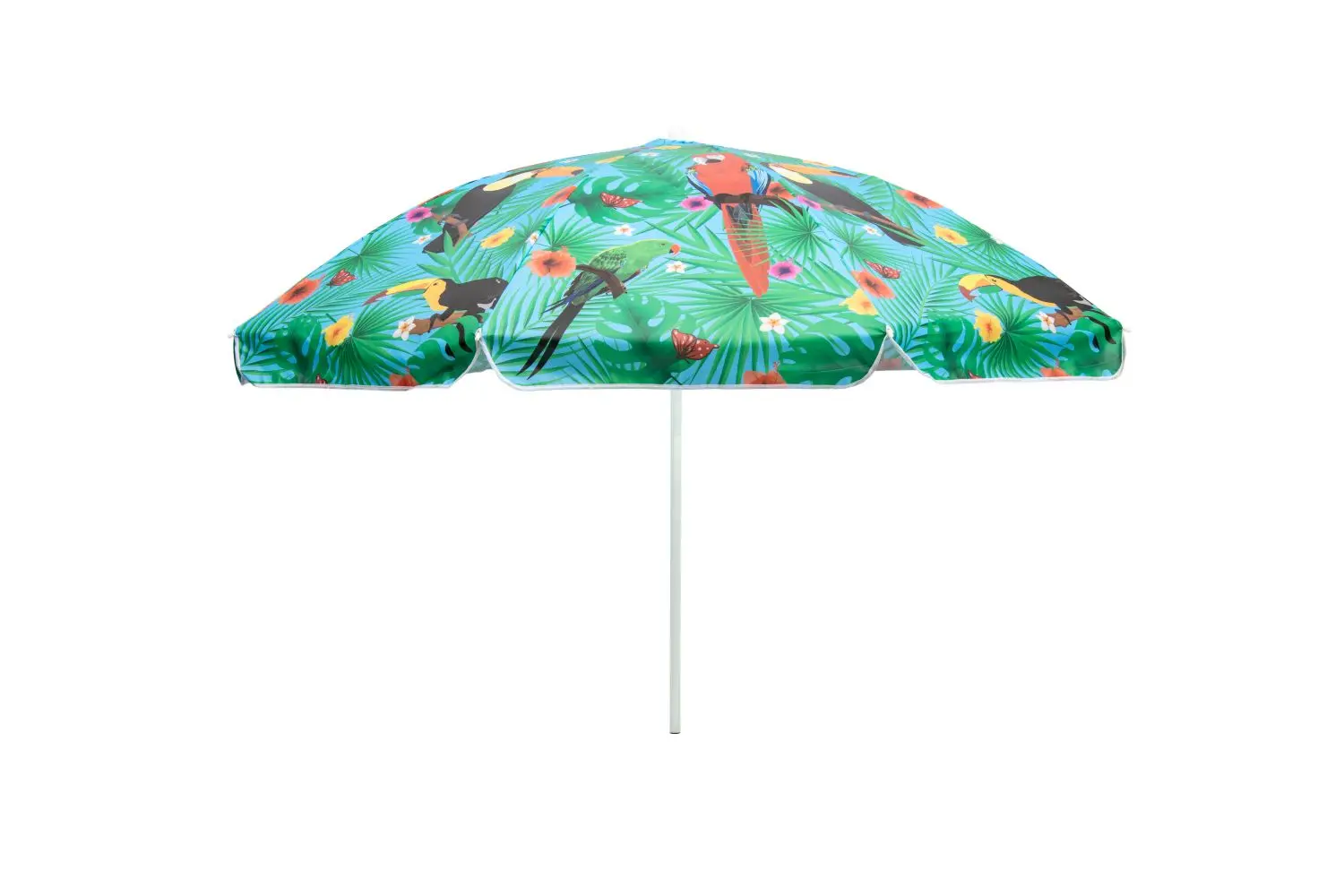 Fittest Quality Beach Portable Tropical Parrots 2.0m Digital Poly Canvas Pattern Wind Inverted Umbrella