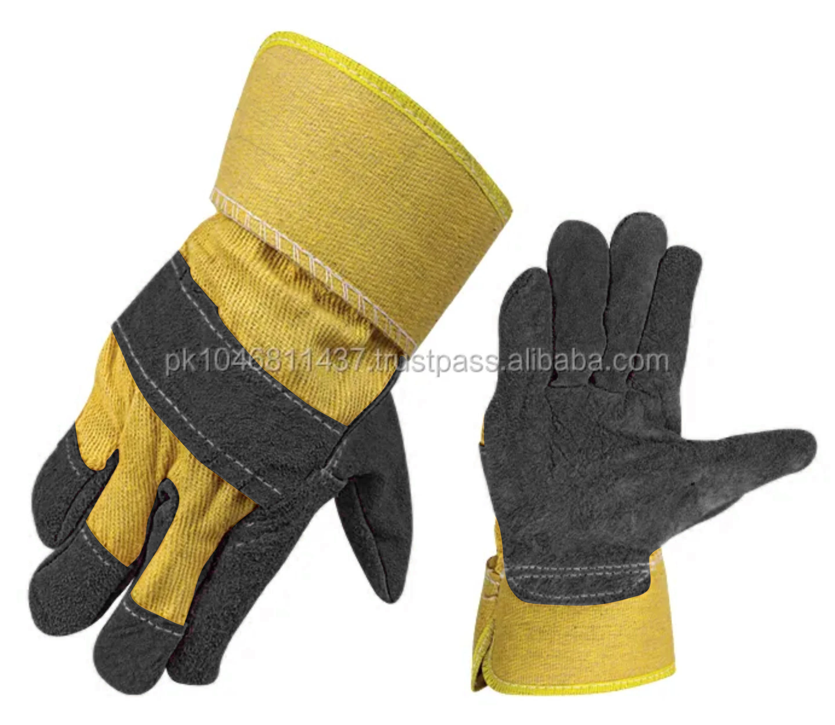 Long Lasting Cowhide Split Leather Gloves Comfortable Heavy Duty Work Safety Gloves with Garden Protection Soft Working Gloves