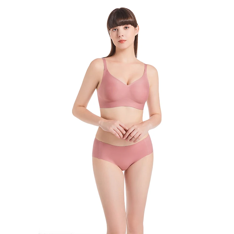 Sexy Basic Thin Breathable Comfort ABC Cup Pink Women UnderWear High Stretch Sports Gym Yoga Seamless Bra