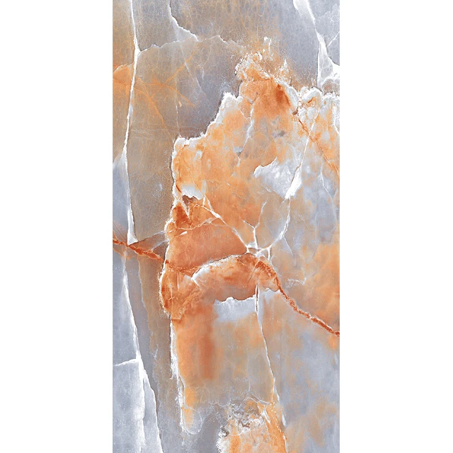 Latest Collection of onyx golden with super glossy effect polished porcelain floor tiles and marble finish from Arkiton company