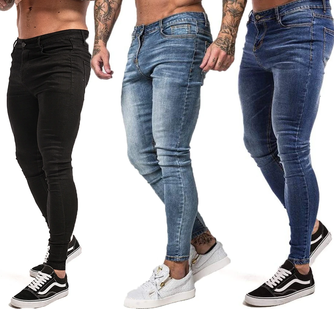 Gama Sports Hot Sale Pants Men Jeans High Street Trousers Skinny Non Ripped Mens Jeans Wholesale Dropship No Moq Denim Jeans