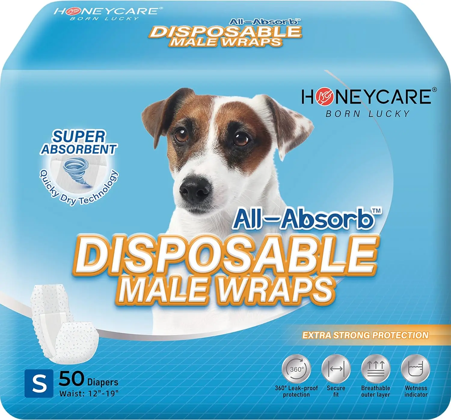 Male Dog Wrap designed with a breathable outer layer for added comfort your dog will love with a a super absorbent core