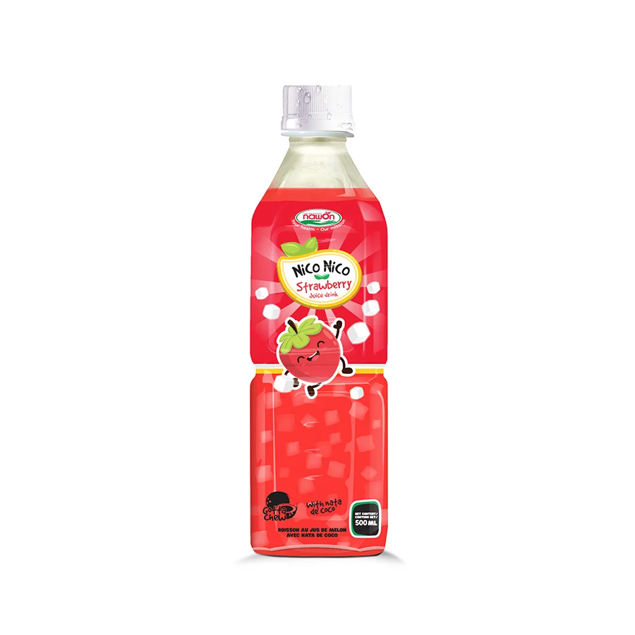 Free Sample 500ml Nico Nico Mixed Fruit Juice with Coconut Jelly - Nata De Coco Drink Wholesale Supplier HALAL Soft Drink