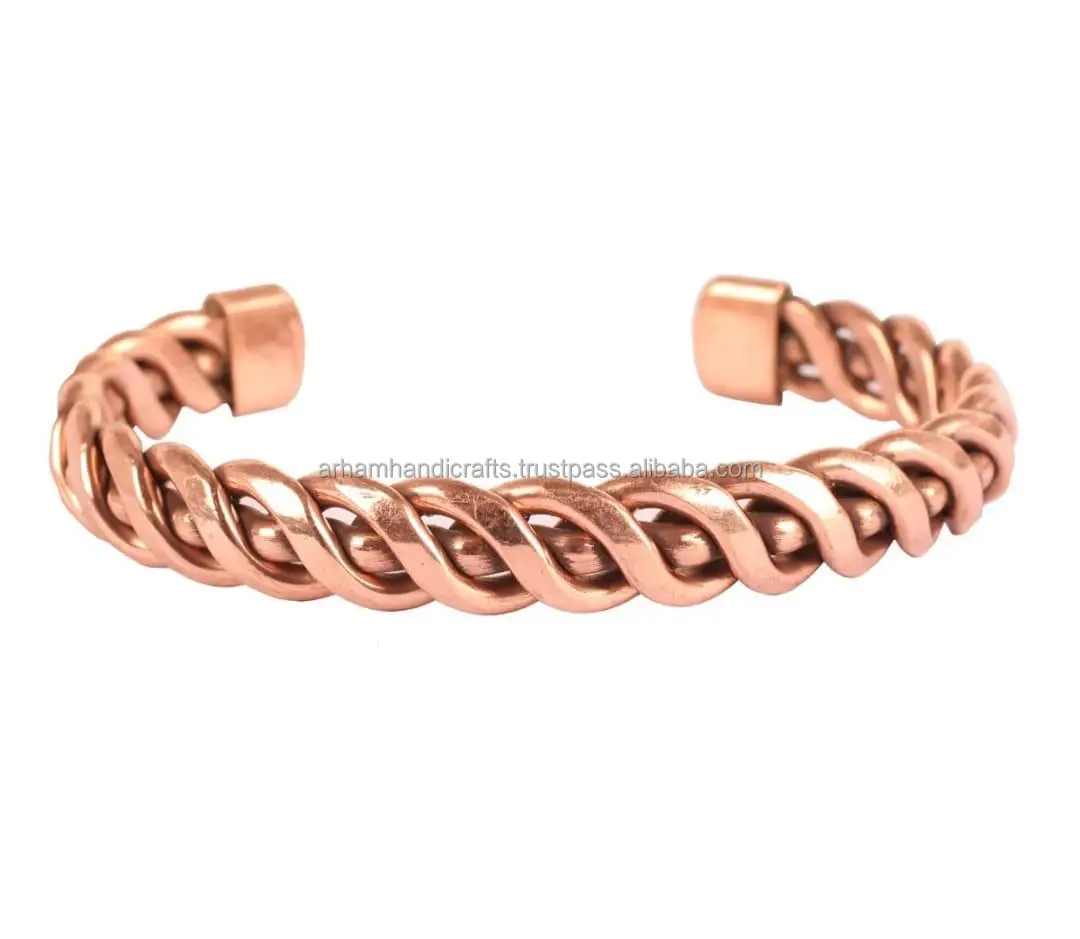 Copper Bracelet Men Women Magnets Cuff Magnetic All Design Copper Bangle Personalised Engraved Bracelet by LUXURY CRAFTS