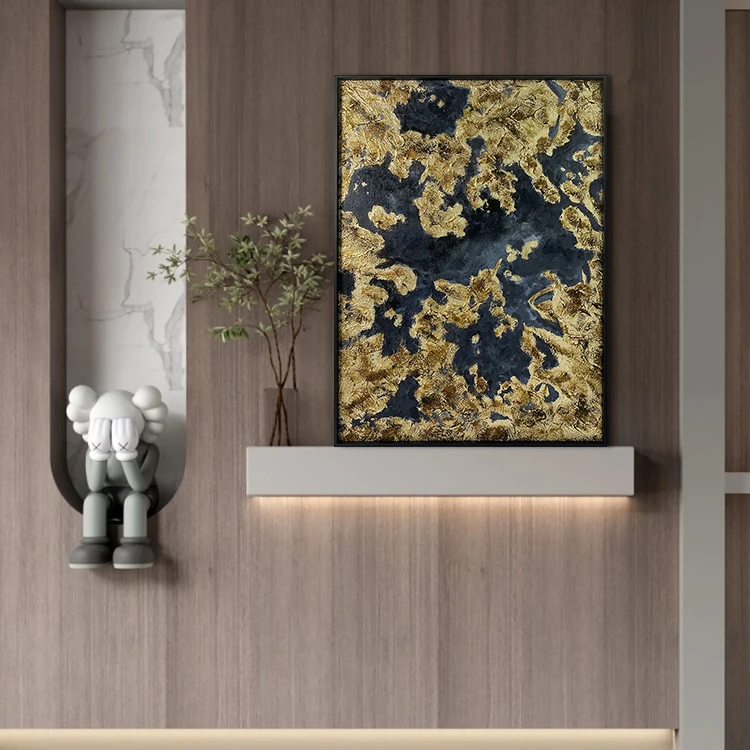 Home Decor Gold Foil Canvas Wall Art Artwork Abstract Hand Painted Oil Painting 3D Texture Hand Wall Paintings