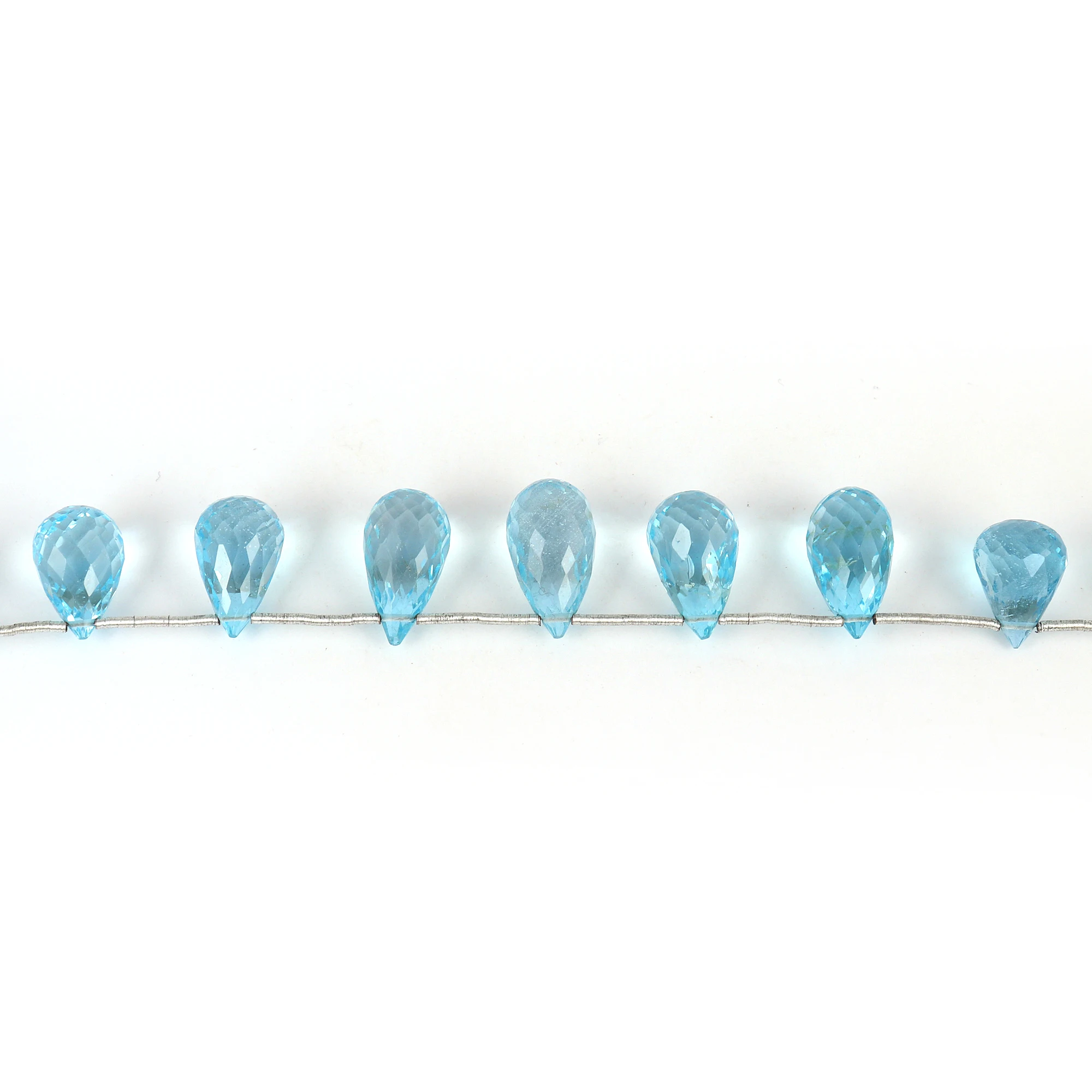 Loose faceted drill strand cut Natural sky blue topaz machine beads Jewelry Making Stone Calibrated Gemstones