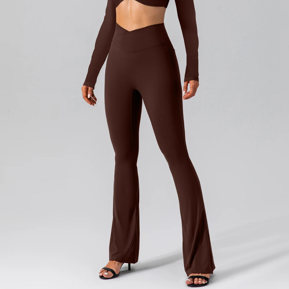 Women New Arrivals Tiktok Leggings High Waist Butt Lift Flared Wide Leg Bell Bottom Yoga Pants