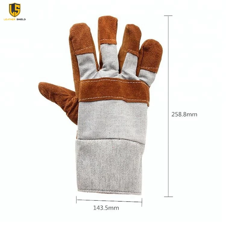 Short Cow Split Cheap Leather Hand Gloves for Construction Work High Quality Working Gloves