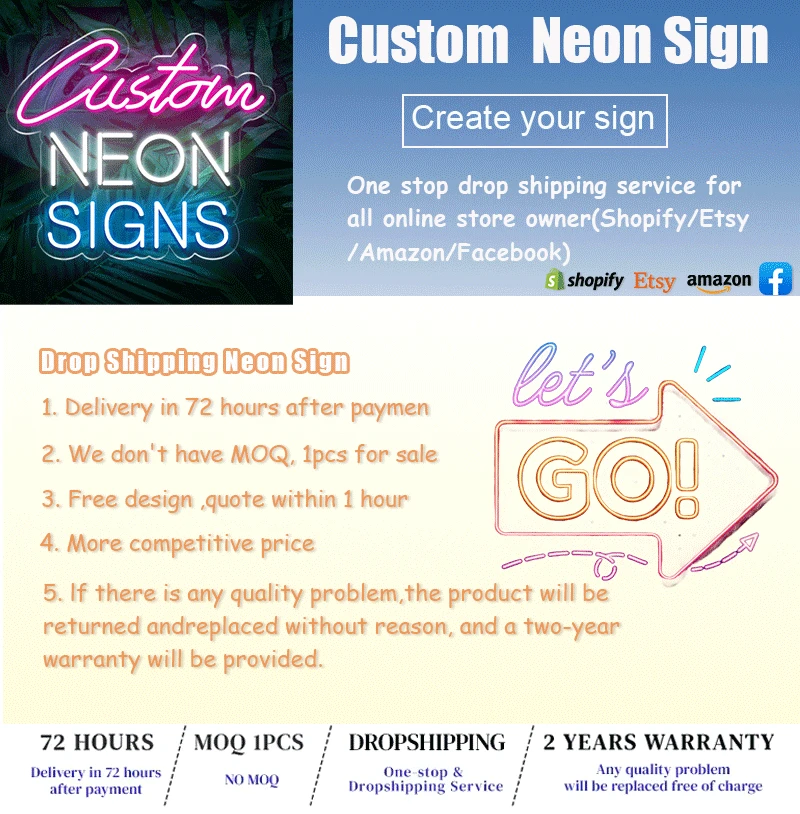 New Wholesale 12V Better Free Design Custom Led Neon Acrylic Material neons sign Free Design Custom Neon sign For Sale