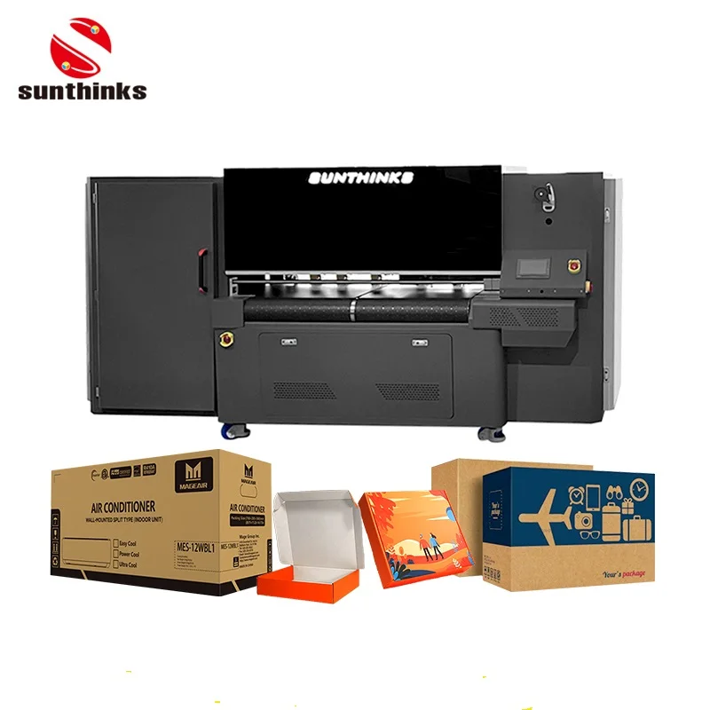 Sunthinks 60cm Large Format Corrugated Cardboard Printer Single Pass Digital Corrugated Carton Box Printer Printing Machine