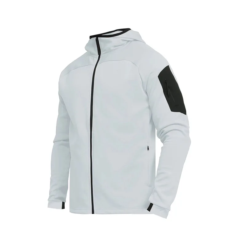 Latest 90% polyester 10% spandex jog hoodie leisure plus size mens zippers sports wear jacket man