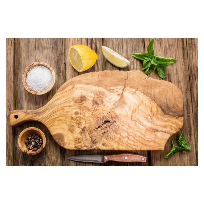 Hot sale chopping board acacia wood 50x15x2 cm cutting board smart kitchen tools unique shape polished wooden resin cheese board