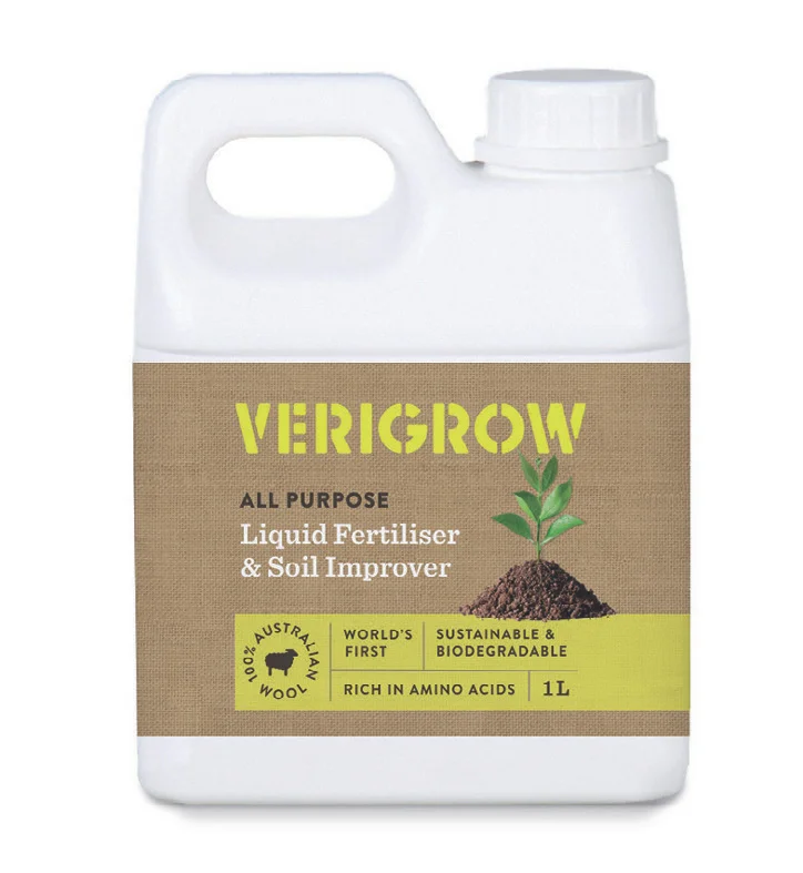 Verigrow 1L - all purpose amino acid fertiliser and soil improver from wool