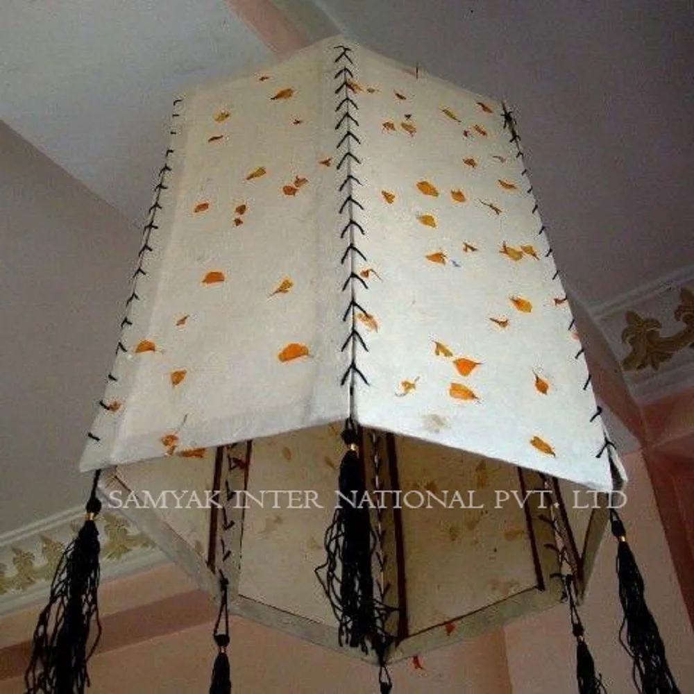 high quality handmade Nepali Paper Lokta Lamp Shade | Paper lantern| hanging home decorative piece| Paper lamp holiday decors