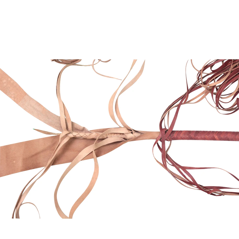 Tan Color Hand Made  Cow Hide Leather Heavy Bull Whips 04 To  16 Feet Length  14 Plaits Custom Bullwhip Belly And Bolster
