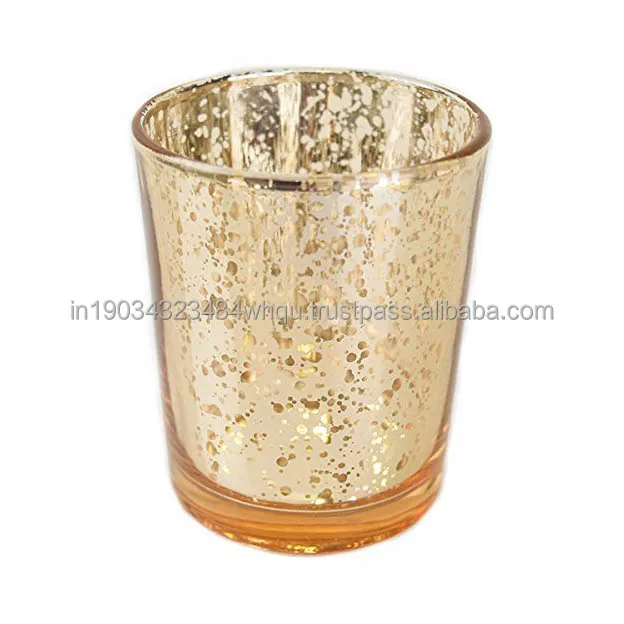 Decorative Glass candle jars, Glass Candle containers, mercury glass candle jars with woden lid